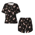 thumbnail image 5 of Wukai Flowers Women's Pajama Set,Short-Sleeve Top and Shorts with Elastic Waistband and Pockets for Loungewear, Yoga, and Casual Wear-Large, 5 of 8