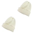 thumbnail image 2 of Advancent Casual Otoño e Invierno pelo de conejo de invierno solideos de gorros de abrigo sombreros mujeres sólida adultos gorros de conejito blanco 2Conjunto, 2 of 6