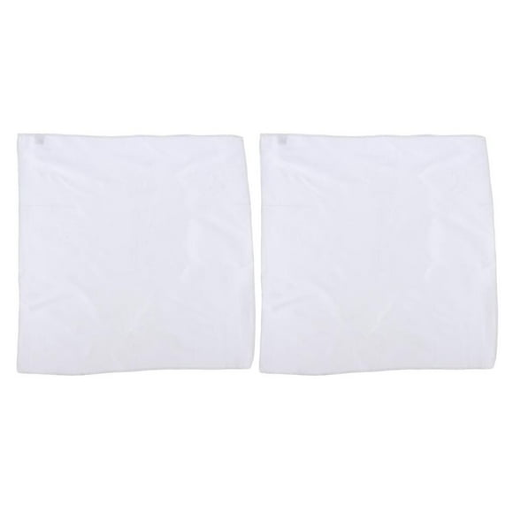 2pcs White Plain Silk Pocket Square Pure Silk Handkerchief Accessories