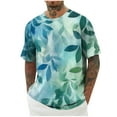 thumbnail image 2 of Styesk T-Shirts pour Homme Hommes Imprimé Col Rond Décontracté Mode Manches Courtes Chemisiers Col Rond Chemises, 2 of 5