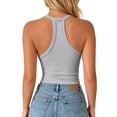 thumbnail image 5 of Junboys Built-in Bra Tank Tops for Women - V-Neck Sleeveless Padded Camisole with Removable Cups, Basic Tank with Support for Inner and Outer Wear,Gray XL, 5 of 8