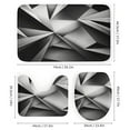thumbnail image 3 of Geometric Bathroom Sets with Shower Curtain And Rugs, Incl with 12 Hooks，Toilet Lid Oval Rug, 3 of 8