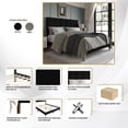 thumbnail image 5 of Castle Place Elegant Square Tufted Linen Upholstered Full Platform Bed, Light Grey, 5 of 10