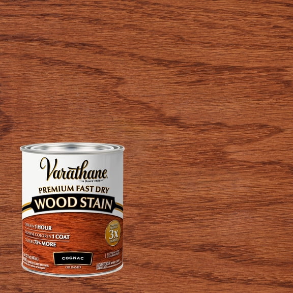 Cognac, Varathane Premium Fast Dry Wood Stain-384350, 32 fl oz