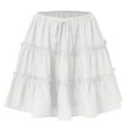 thumbnail image 3 of yillto Womens Short Skirts Elastic Waist Tiered Ruffle Hem Flowy Short Skirt Cute Boho Beach Outfits, 3 of 7