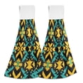 thumbnail image 2 of Aztec Geometric Abstract Pattern Hand Towels 2 Pack Quick Dry Velvet Soft with Velcro Kitchen Bath 14x18in, 2 of 7