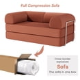 thumbnail image 4 of AMZFUN 63 Inch Full Size Floor Sofa, Corduroy Fabric With High Density Resilient Foam Filling, Multi-Purpose Folding Sofa for Living Room/Guest Room/Office/Apartment, Punmpkin, 4 of 8