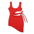 thumbnail image 2 of ITFABS Femmes Robe Sans Manches Couleur Unie Sangle Creuse Irrégulière Mini Robe, 2 of 7