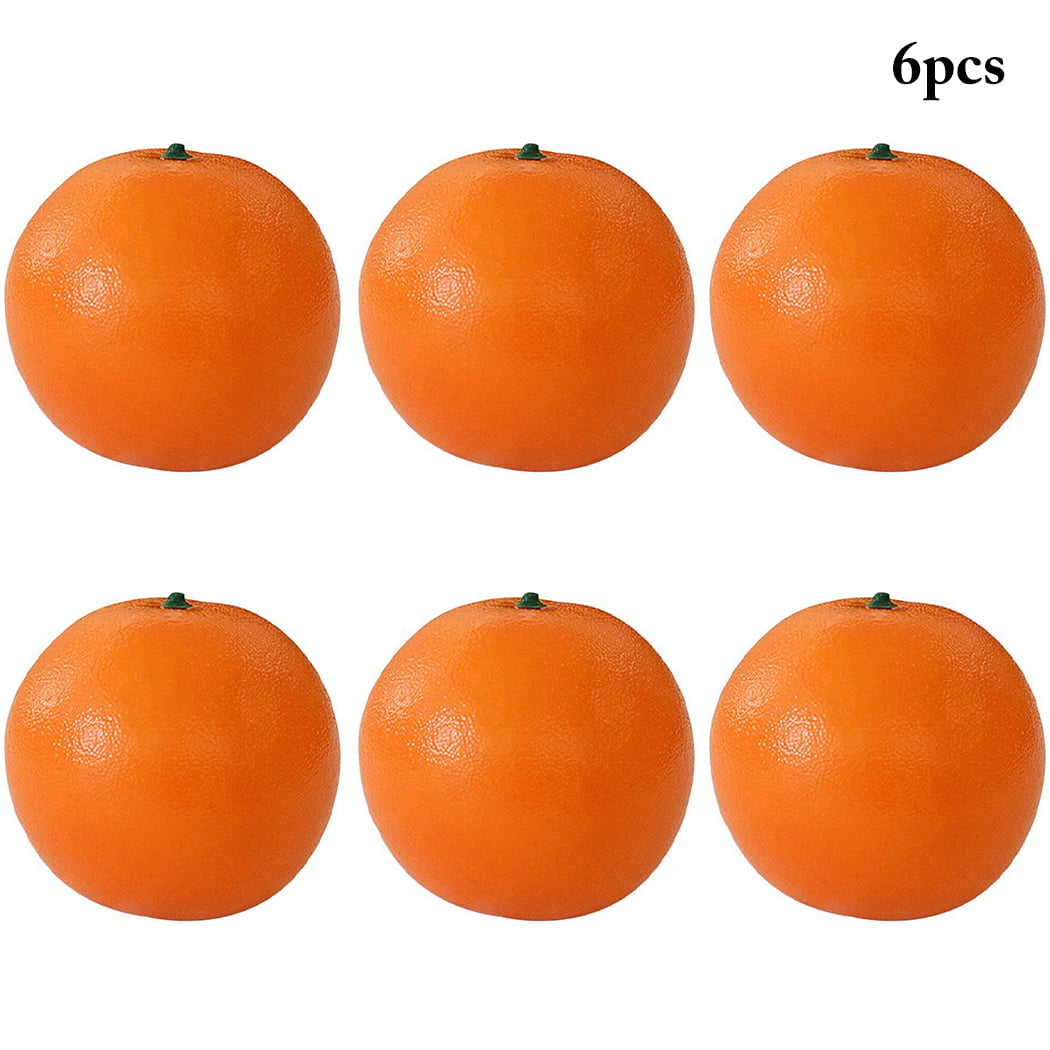 6Pcs Artificial Lifelike Simulation Orange Set Fake Fruit for Decoration 