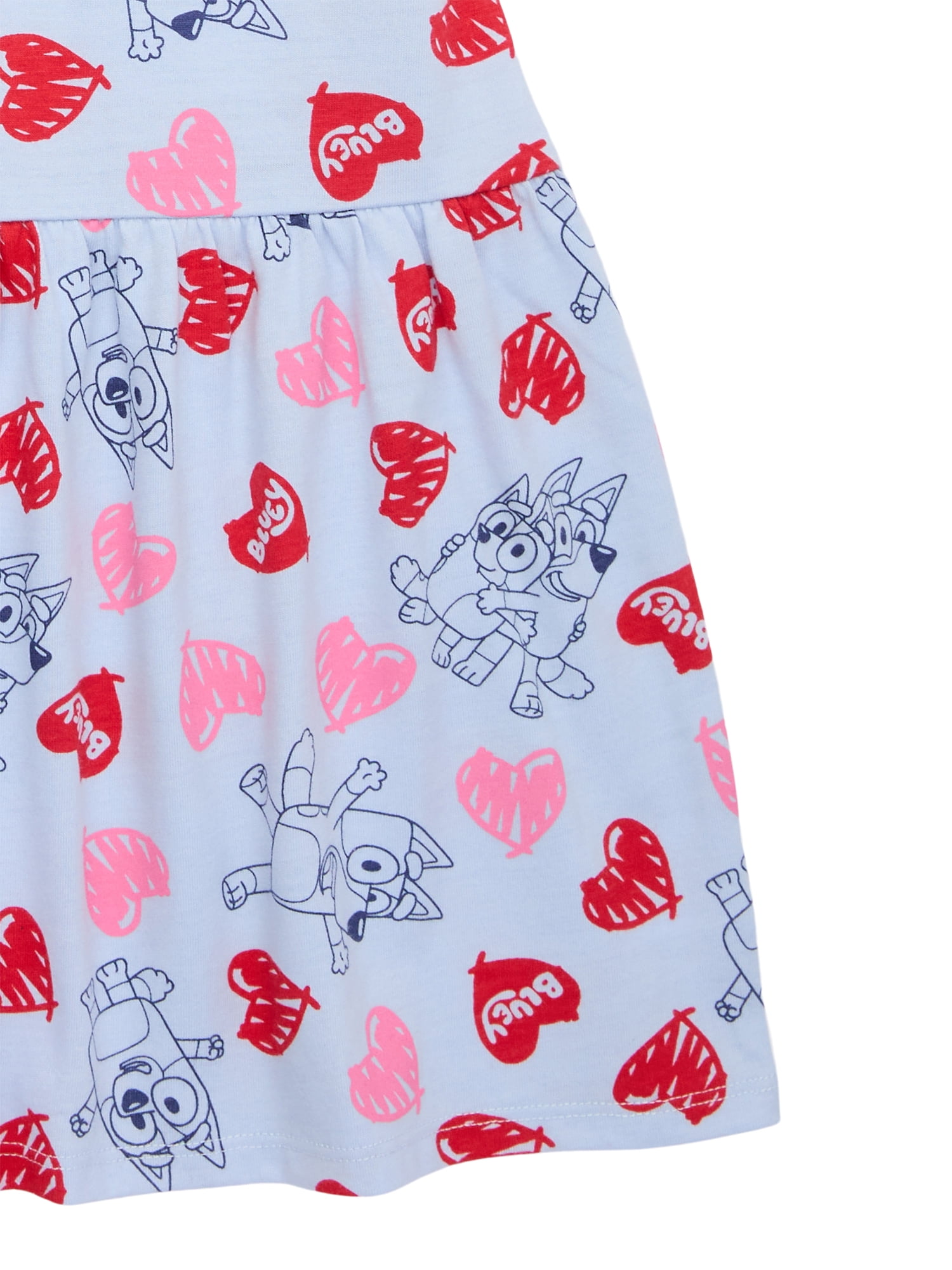 Bluey Girls’ Print Dress with Short Sleeves, Sizes 4-12
