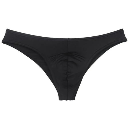 Men s Mini Briefs Shiny Spandex Underwear Lining Stretchy Sexy Micro Boxer Pouch Bikini Bodywear Black-M