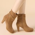 thumbnail image 2 of Unique Bargains Women's Ankle Zip Platform High Heel Boots, 2 of 7