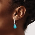 thumbnail image 3 of Sterling Silver Rhodium-Plated Created Turquoise Teardrop Dangle Earrings (36 X 9.37) Made In China qe15401, 3 of 5
