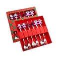 thumbnail image 2 of Juego de 6 Piezas de Tenedor y Cuchara de Postre BLESIY Utensilios de Navidad Estilo A, 2 of 8