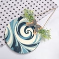thumbnail image 4 of Blue and White Swirls Art Front Door Porch Decoration Hanging Sign with Artificial Green Plants and Bow for Home Outdoor Indoor, 4 of 7