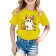 thumbnail image 2 of Wonitaaizi Unisex Cute Spooky Ghost Summer Halloween in Summer Kids Girls T-Shirt Yellow for Size 11-12 Years, 2 of 7