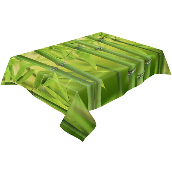 Green Bamboo Zen Plant Table Cloth Waterproof Dining Tablecloth for Table Kitchen Decorative Coffee