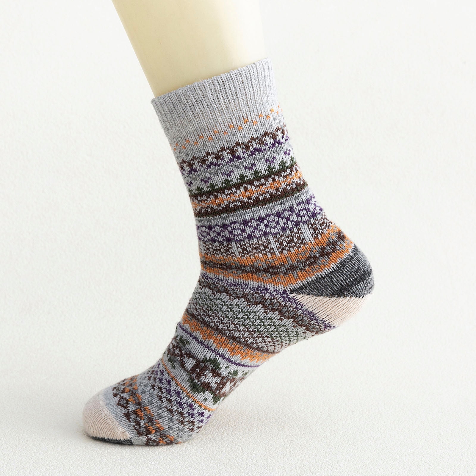 Hxshgdsn 5 Pairs Womens Stocking Stuffers Sockings Winter Gifts Wool Soft Warm Cozy Crew Socks White,Purple,Blue,Wine,Black One Size