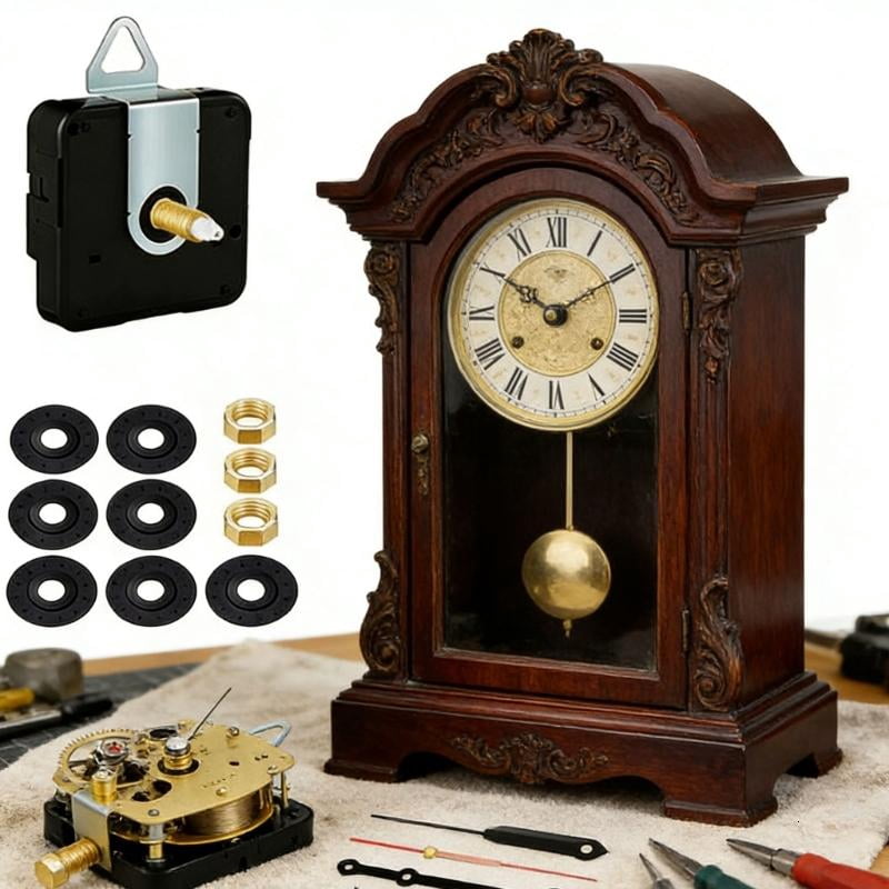ANXPTIME Clock Mechanism Replacement Kits Plastic Quiet Movement Component with Hands