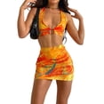 thumbnail image 2 of Okbabeha Female Dress, Geometric Pattern Print V-Neck Sleeveless One-Piece, 2 of 5