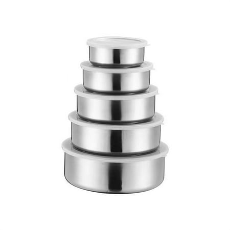 

WQQZJJ Kitchen Gadgets Gifts 5 Pcs Stainless Steel Home Kitchen Food Container Storage Mixing Bowl Set on Clearance