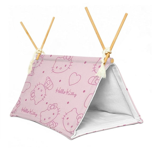 Hello kitty Pet Tent Dog and Puppy Cat Tent Pile Bed Portable House with Thick Cushion Suitable for All Cats and Dogs