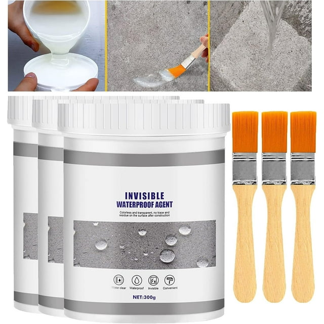 Scellant Silicone Transparent Étanche, Scellant Imperméable Invisible, Scellant Silicone Transparent Étanche, Répare les Fuites n'Importe Où en Quelques Secondes (300g, 3 Pcs)