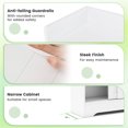 thumbnail image 3 of Slim Over-The-Toilet Storage Cabinet, White Bathroom Organizer with 2 Sliding Doors, 2 Adjustable Shelves, Toilet Paper & Brush Holder, Space-Saving Narrow Storage for Small Bathroom, 3 of 10