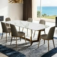 thumbnail image 6 of Furniture of America Agorthin Metal 7-Piece Dining Set in Gold, 6 of 6