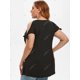 thumbnail image 3 of Camiseta con manga anudada y estampado de mariposas florales de talla grande Rosegal  Camisetas tallas grandes, 3 of 5