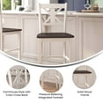 thumbnail image 4 of 2 Piece Bar Stools, X Design Wood Back, White Wood Frame, 4 of 4