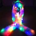 thumbnail image 2 of Visland Women Plush Hat, LED Light Up Fashion Cute Animal Ears Paw Design Soft Skin-friendly Faux Fur Winter Head Hand Warm Hood Cap with Scarf Cosplay Costume Accessory for Christmas Party, 2 of 8