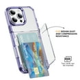 thumbnail image 4 of Allytechgroup Clear Case for iPhone 16 Pro Max, Wallet Back Cover with Cards Holder Stand Not-Yellowing Slim Bumper Shockproof Protective Phone Case for iPhone 16 Pro Max, Purple, 4 of 8