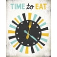 thumbnail image 2 of Mullan, Michael 26x32 White Modern Wood Framed Museum Art Print Titled - Retro Diner Time to Eat Clock, 2 of 4