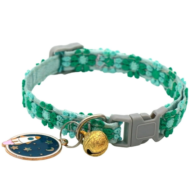 Collar para gatos con cierre de seguridad y colgante Collares ajustables para gatos pequeños Fiesta, collar para gatos Anillo para el cuello