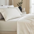 thumbnail image 2 of Superior Cotton Blend 600 Thread Count Embroidered Sheet Set, King, Ivory, 2 of 6