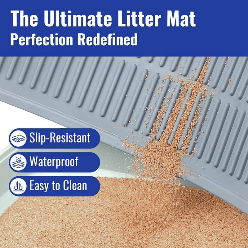 Silicone Cat Litter Mat,24in x 15in Cat Litter Mat