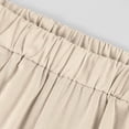thumbnail image 6 of HKYNLAG Cotton Linen Pants Women Summer Boho Dressy Casual Straight Leg Capri Pants Elastic Waist Beach Trousers with Pockets Khaki 3XL, 6 of 6