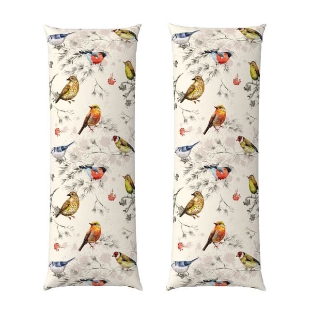 Balery Little Birds Funda Protectora para Almohada Corporal de Algodón Hipoalergénico con Cierre(55 x 21 pulgadas), Almohadas No Incluidas