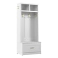 thumbnail image 1 of Hampton Heights 30W Hall Tree and Shoe Bench in White - Engineered Wood, 1 of 7