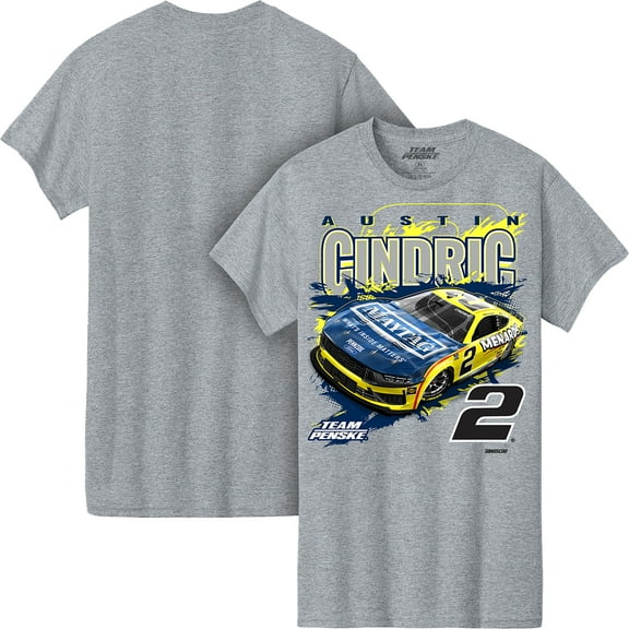 Men's Team Penske Heather Gray Austin Cindric Menards Car T-Shirt