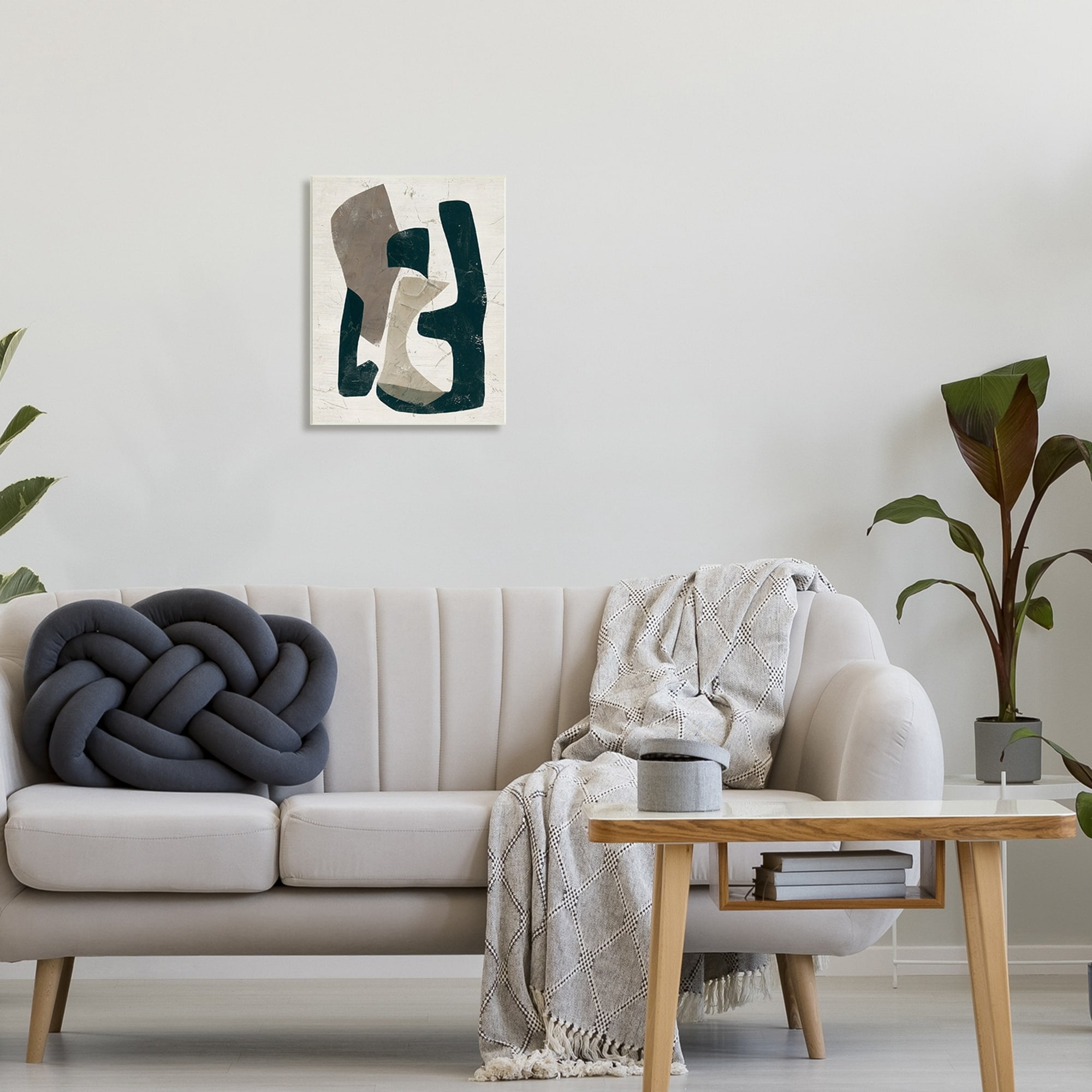 Stupell Industries Weathered Abstract Shapes Modern Geometric Neutral Tones Painting Unframed Art Print Wall Art, Design by June Erica Vess