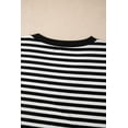thumbnail image 6 of Women's Black Striped V Neck Tee – Casual Summer Top with Delicate Trim for Everyday Style, XL, 6 of 10