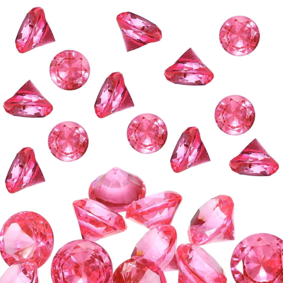 Uxcell 13-Pack Acrylic Diamond Fake Gems, 1.57mm Acrylic Clear Fake Jewels Bulk for Home/Vase Fillers/Party Decoration [Red]