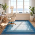 thumbnail image 3 of Design&I 9'x12' Washable Area Rug Giant Skid-Resistant Blue Ombre Geometric Tile Design Abstract Gradient with Borders for Great Room, Large Living, 3 of 7