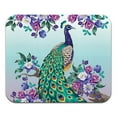 thumbnail image 2 of WIRESTER 8.66x7.08 in Rectangle Mouse Pad with Non-Slip Rubber Base for Computers, Laptop, Office & Home - Peacock Flowers, 2 of 5