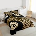 thumbnail image 3 of Feelyou Brown Leopard Print Queen Comforter Set, Billiards Teen Bedding Set, 3pcs, 3 of 8
