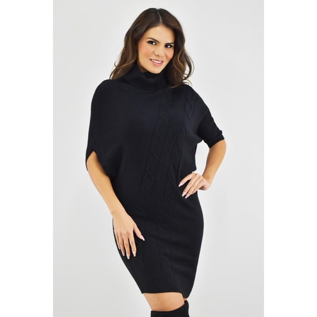 Vestido tejido asimétrico Roman Fashion /Juvenil, 32329 (Negro) negro G