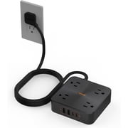 TESSAN Power Strip Surge Protector, 4 AC Outlets, 2 USB-C and 2 USB-A Ports, 6 ft Cord, Black