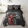 thumbnail image 2 of Erosebridal Motorcyclist Bedding Queen Size,Racing Flag Bedding Sets Queen Size,Dirt Bike Decor,Reversible,Super Cozy,7pcs, 2 of 5